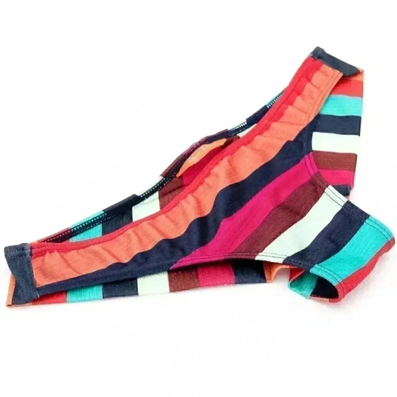 Colorful Striped Cheeky Swimsuit Bottoms Size Medium Summer Bikini Bottoms‎ - Picture 3 of 3